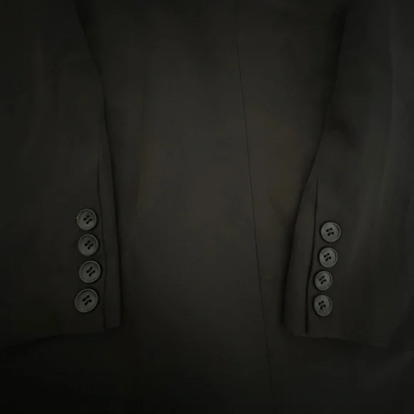 Black Double-Breasted Women's BLAZER Dress/sheer pleated midi Skirt size L NWT - Picture 12 of 16